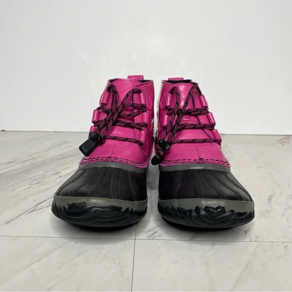 New! Sorel Out And About Kids Pink Black Snow Duck Boot 4